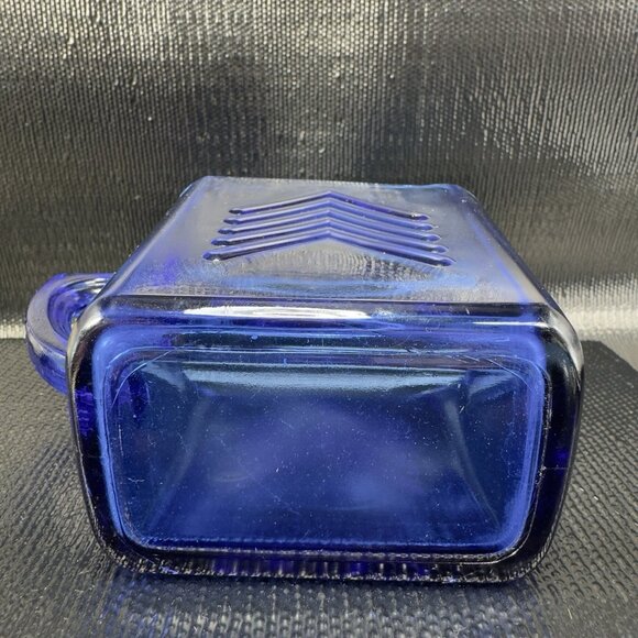 Vintage Hazel Atlas Cobalt Blue Depression Glass Creamer Pitcher Jug Carafe VTG - Picture 5 of 12